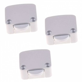 3 x Door Contact Switch, Cabinet Switch, Contact Switch, 2 A, 250 V, Chest Switch, Door Switch for Furniture Door, Button, Furniture Switch, Light Switch, White