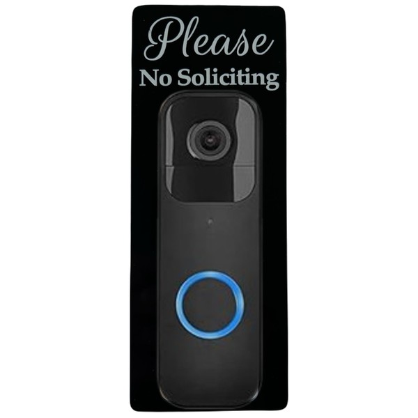 No Soliciting Sign For Blink Video Doorbell. Big & Classy