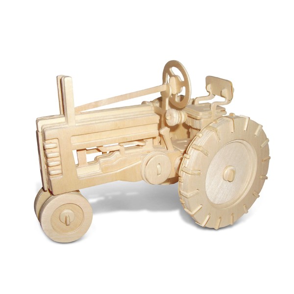 Puzzled 3D Puzzle Farm Tractor Set Wood Craft Construction Model