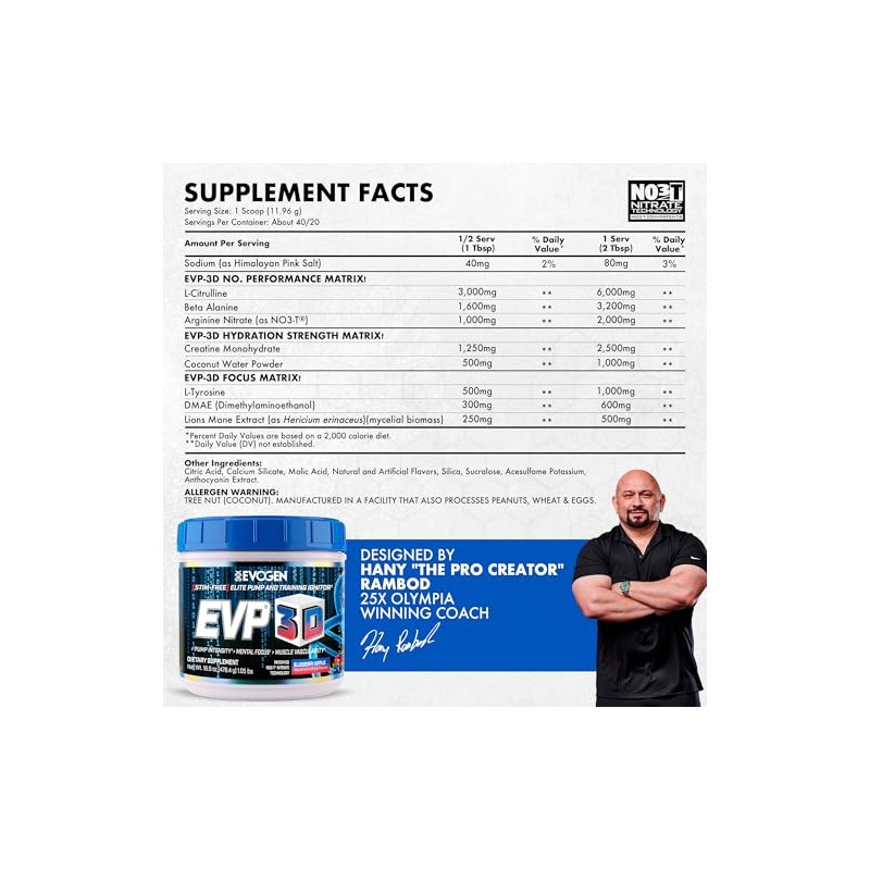 Evogen Evp 3D - Preentrenamiento en Polvo sin Estimulantes