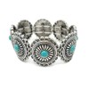 Emulily Turquoise Western Concho Design Stretch Bracelet Navajo