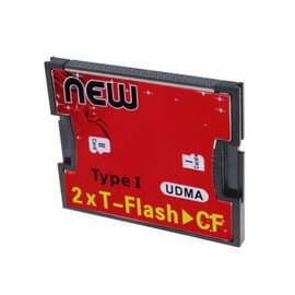 RGBS Dual Port TF TO COMPACT FLASH UDMA CF Type 1 Memory Card Reader Adapter For Canon Nikon Camera, compatible with Micro SD/SDHC Cards