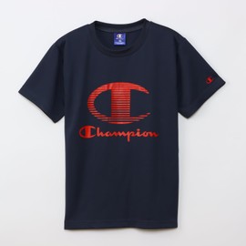 Champion CK-BSW02 Jersey Top and Bottom Kids' Short Sleeves, Round Neck, 2-Piece Set, Quick Drying, Script Logo Embroidery, Rubber Print, T-shirt & Shorts Set, Basic Sports, charcoal, 160