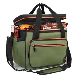 Tirrinia Insulated Cooler Bag-24 Cans Portable Collapsible Soft Sided Ice Chest, Leak-Proof with Zipper Cooler Box for Beach, Drink, Travel, Camping, Picnic