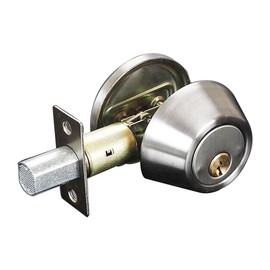 Round Single Cylinder Deadbolt, Stainless Steel Security Door Lock with Keys for Doors 35mm-50mm Thick