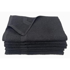 Towel Supercenter 15X25 Hand Towels Salon Towels Gym Towels 100% Cotton for Salon, Spa, Golf, Gyms 24pack 36pack 60pack 120 Pack (Black, 60)