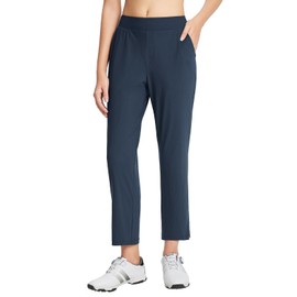 BALEAF Women's Golf Pants Petite Stretch Lightweight Travel Pants Zip Pockets Casual Work Ankle Blue S