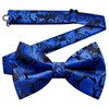 GUSLESON Royal Blue Bow Tie for Men Pre-Tied Silk Blue