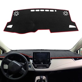 HEDAQI Dash Cover for Toyota Corolla 2019-2024, Dashboard Cover Mat for Corolla 2019 2021 2022 2023 2024 Non-Slip Sunshield Protector Dash Cover Mat, Red Edge