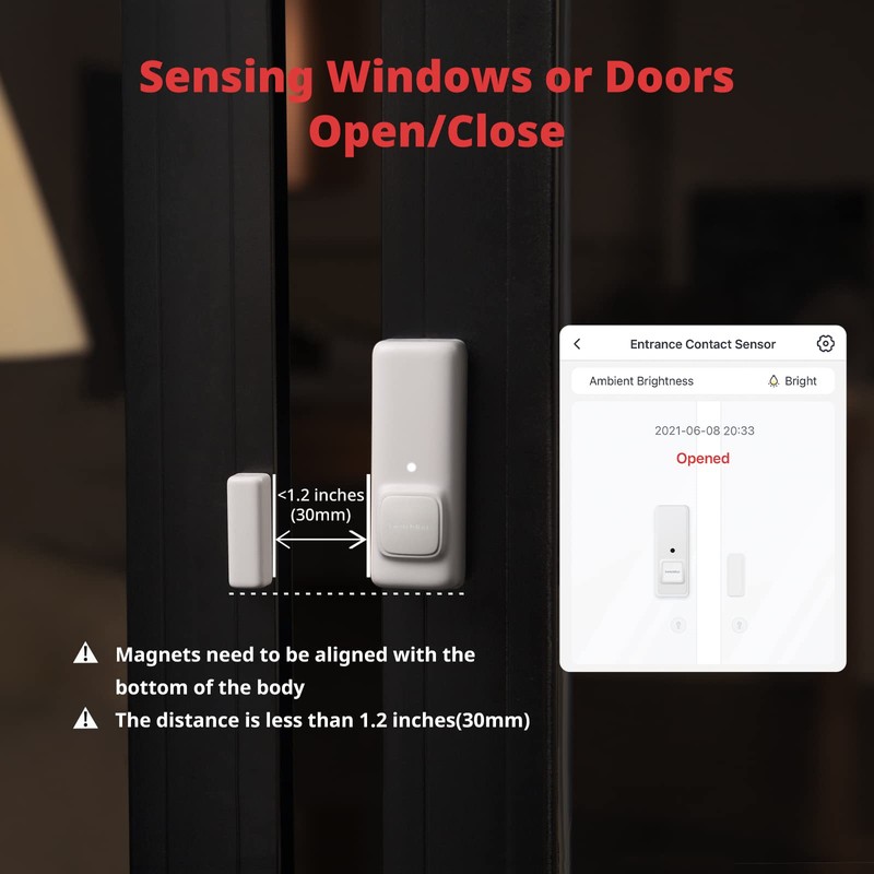 SwitchBot Door Window Contact Sensor 3 Pack, Wireless Home Security