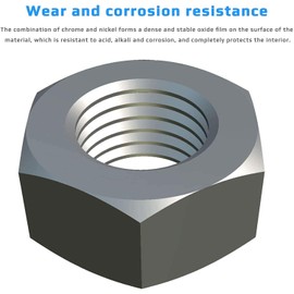 M12 Nut (Pack of 10) Stainless Steel Hex for Bolts - Metal with Coarse Thread - Standard EN 24032 DIN934 12mm