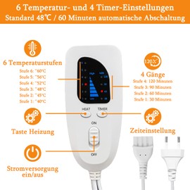 Heating Pad, Heat Pad with Automatic Shut-Off, Heat Cushion for Back, Neck, Shoulder, Stomach, Soft Flannel Surface, Dark Grey (85 x 43 cm)