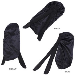 LadayPoa Long Sleep Cap with Hair Ties for Women Long Hair Bonnet for Curly Hair Waterproof Satin Hair Cap for Sleeping Long Adjustable Satin Bonnet for Women Pink