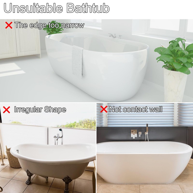 CENTOLLA Bathtub Splash Guard,Clear Shower Splash Guard with Nano Strip,Removable