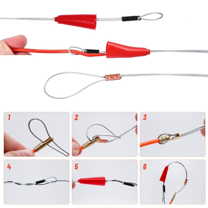 RUNYU 20 m Cable Retractor, φ4 mm Retractable Spiral Pull