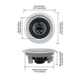 Acoustic Audio CS-IC63 in Ceiling 6.5" Home Theater 3 Speaker Set 3 Way 900 Watt CS-IC63-3S