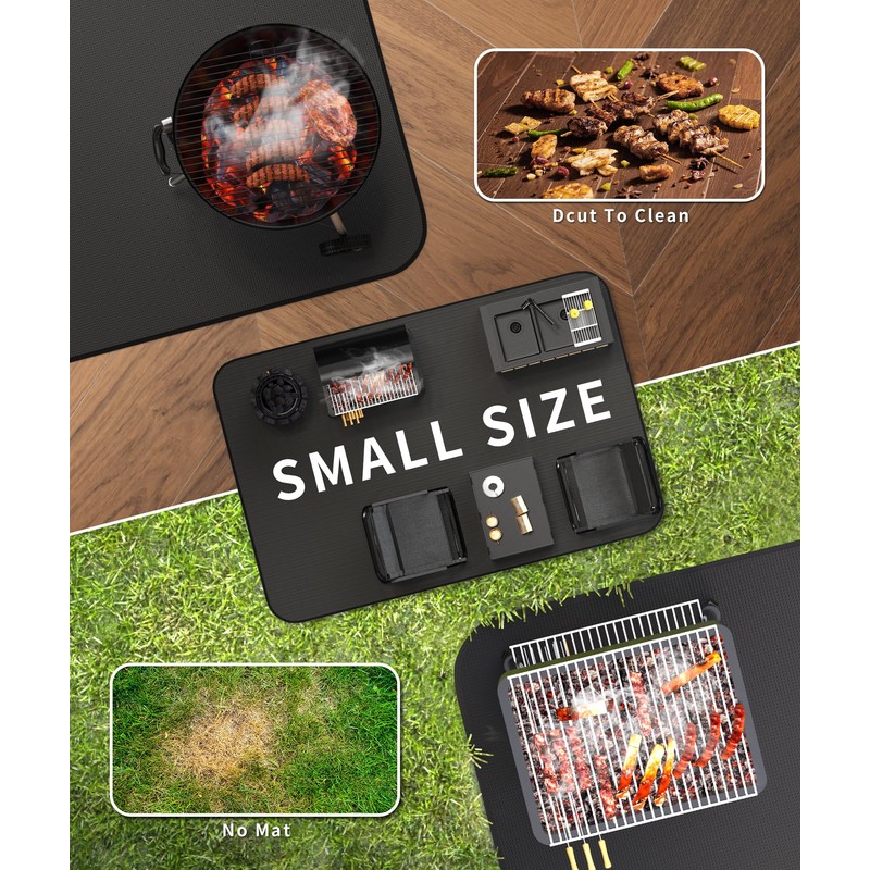 Large 90x52” BBQ mat for Under Grill,Double-Sided Silicone Grill mat