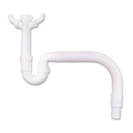 VIOKS Flexible Pipe Siphon 1 1/2 Inch 2 Siphon Device Connections 1 Inch for Kitchen Sink, Dishwasher and Washing Machine