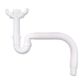 VIOKS Flexible Pipe Siphon 1 1/2 Inch 2 Siphon Device Connections 1 Inch for Kitchen Sink, Dishwasher and Washing Machine
