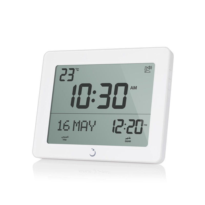 AlFajr Azan Clock CF-19 White - Automatic Athan Five Times