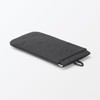 Mujin Ryohin Wrinkle Nylon One-Handed Opening Flat Pouch - Dark