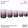 Falsche Nägel Bling Art Grun Braun Gel Ombre Französisch Squoval
