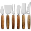 Guojanfon 6 Piece Cheese Knives Set with Wooden Handle, Mini