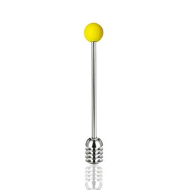 Stainless Steel Honey Dipper Stick 6.3 Inch Honey Wand Server for Honey Pot Dispense Drizzle Honey, Wedding Party Favors, Baby Shower (Yellow)