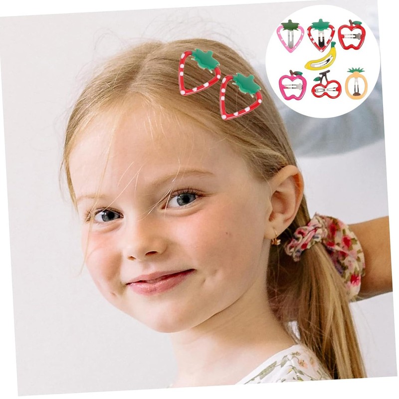 14-Piece Fruit Shaped Hair Clips and Snap Hair Accessories, Multicoloured