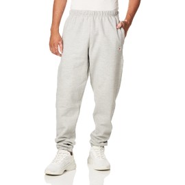 Champion, Reverse Weave, Heavyweight Fleece Sweatpants for Men, 30", Oxford Gray C Logo, Small