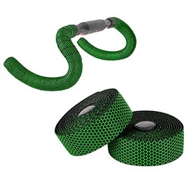 BESTYMXY Road Bike Handlebar Tapes, Professional Bicycle Handlebar Tape, Racing Bike Cycling Handle Wraps, 2 Rolls with End Plug (Green)