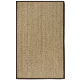 SAFAVIEH Natural Fiber Collection Area Rug - 6' x 9', Natural & Dark Brown, Border Herringbone Seagrass Design, Easy Care, Ideal for High Traffic Areas in Living Room, Bedroom (NF115K)