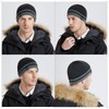 Bodvera Mens Winter Beanie Hat Warm Knit Cuffed Plain Toboggan