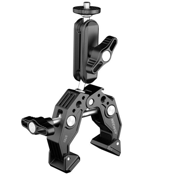 For GoPro NEEWER ST83D Super Clamp w/Dual Ballhead, Cold Shoe,
