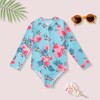 HILEELANG Little Girls Long Sleeve Rash Guard Swimsuit Sun Protection