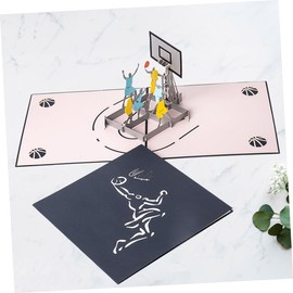 COHEALI 2pcs Boy Basketball Greeting Card Romantic Hollow Design for Graduation Day Creative Handmade Kirigami Paper Craft for Celebrating Friends Achievements