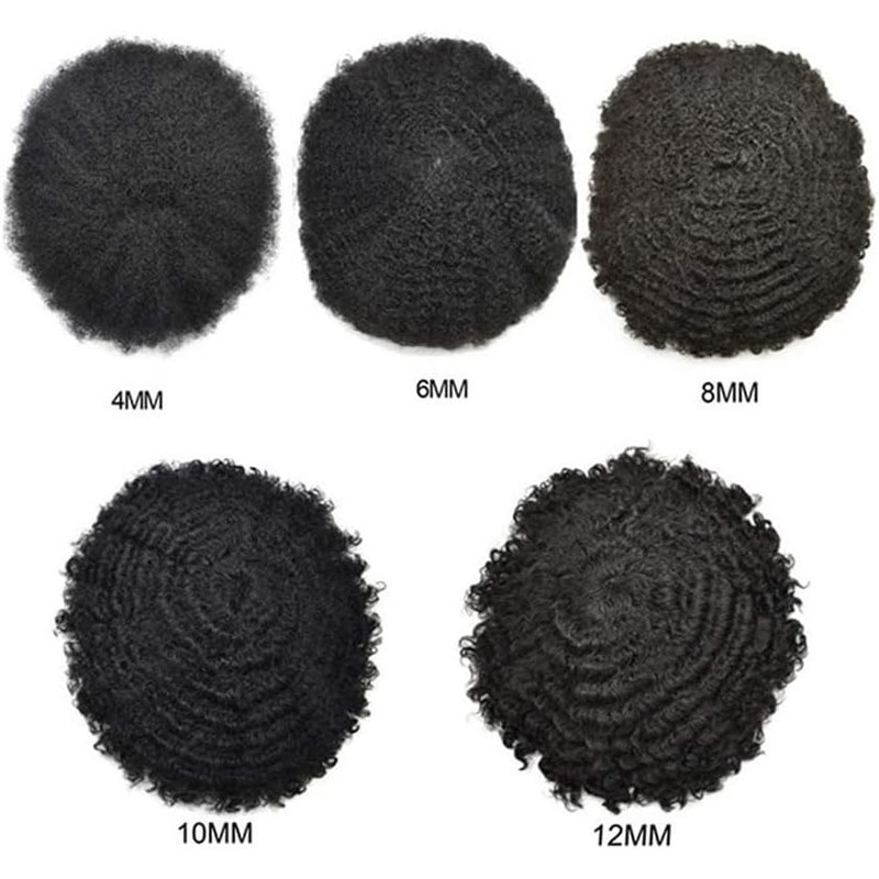 Tupé afro rizado de 20 x 25 cm con base