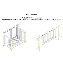 CC KITS Heidi Klum Truly Scrumptious Full-Size Conversion Kit Bed Rails (White)