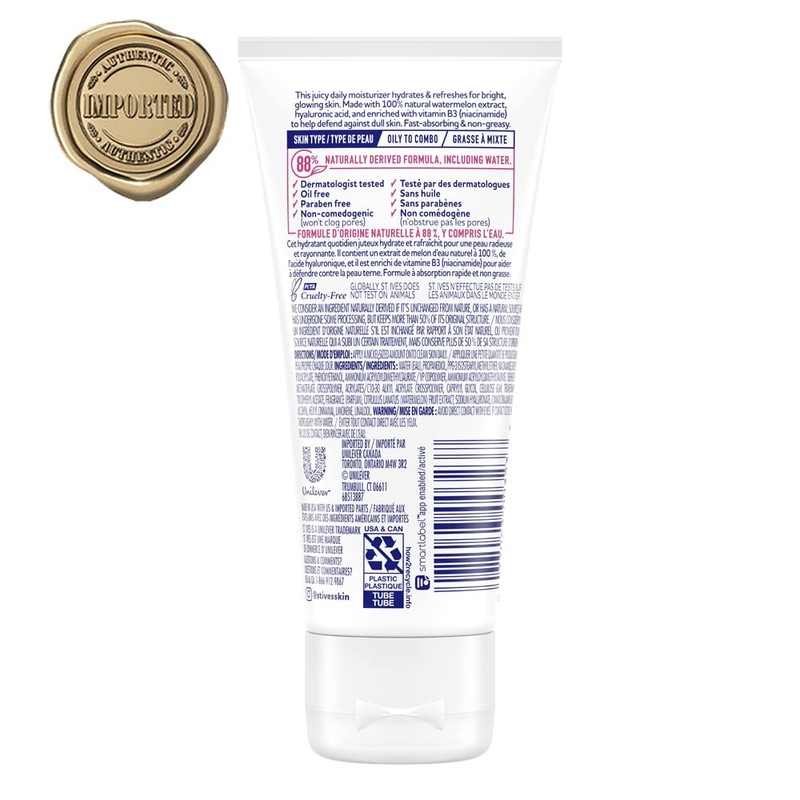 St Ives Crema Hidratante Facial, Sandía, 3Oz / 85gr