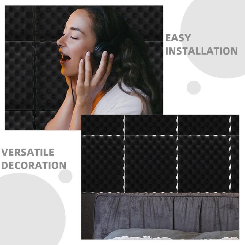 TEHAUX Noise Cancellation Mats 12pcs Acoustic Foam for Home Theater