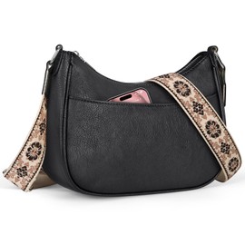 Lubardy Bolsa de Mujer PU Bolsa Cruzada para Mujer Crossbody Mujer Retro Bolsa Bandolera para Mujer con Correa Ajustable Bolsas de Mano para Mujer para Casual Cita, Compras Hacer Regalos Negro