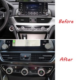 TLIFORT Climate Control Switch Knob Touch Screen Button Bling for Honda Accord Sedan Inspire Touring Sport EX EX-L LX 10th 2018-2022, Crystal Rhinestone Air Conditioning AC Ring(5pcs)