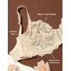 Deyllo Women’s Sheer Lace Bra Underwire Unlined Bra Full Coverage