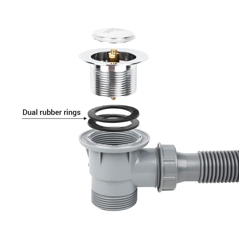 Ultra 1.5 Inch Chrome Click Clack Bath Waste Plug ABS