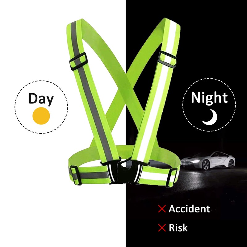 Onumya Reflective Vest, 2pcs Reflective Safety Vest High Visibility Running