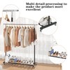 Buzowruil Metal Rolling Clothing Rack Adjustable Freestanding Garment Organizer with