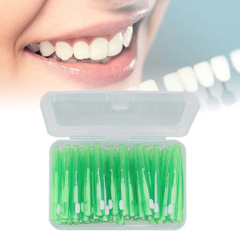 60Pcs Interdental Brush Practical Slim Braces Cleaner with PP Handle