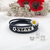 CHAMOON® Women's Star Charm Pendant 925 Sterling Silver Leather Bracelet,