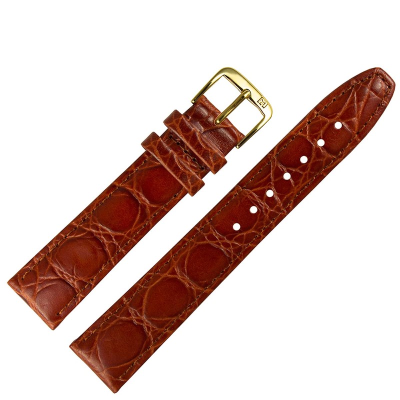 MARBURGER Watch Strap 18 mm Leather Crocodile (Caiman) Embossing with