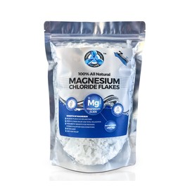 All Natural Magnesium Chloride Flakes, High Potency Absorption, Chloride Wins Over Epsom, Magnesium Directly from the Source, Numerous Health Benefits - 2lb Bulk Bag (1 Pack)